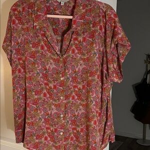 Lucky Brand Vibrant Pink Floral Button-Down Shirt